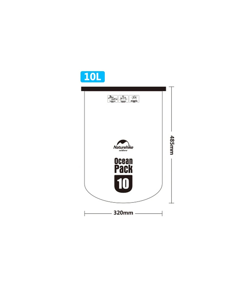 Гермомешок Naturehike Ocean Pack 10 л. (оранжевый)