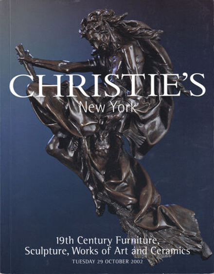 Каталог аукциона Christie’s, Нью-Йорк, Мебель, скульптура, предметы искусства и керамика XIX века от 29 октября 2002 года