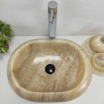 Раковина из оникса Oval Yellow Donut OD-61104 (55*38*15)
