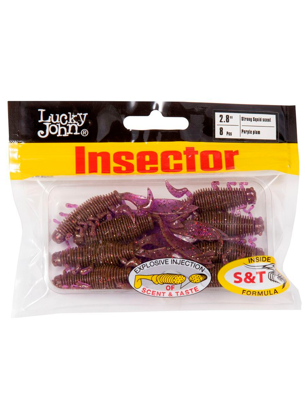 Виброхвосты съедобные искусственные LJ Pro Series INSECTOR 2,8in (07.00)/T65 8 шт. в упак.