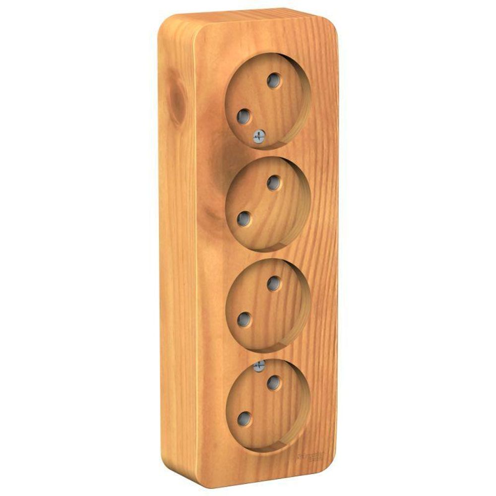 Розетка 4-м ОП Blanca 16А IP20 250В без заземл. без защ. шторок с изолир. пластиной ясень SE BLNRA000415 Розетка 4-м ОП Blanca 16А IP20 250В без заземл. без защ. шторок с изолир. пластиной ясень SE BLNRA000415