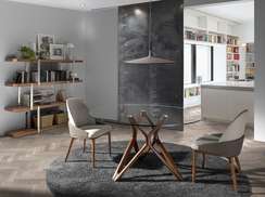 Стол Angel Cerda 1108 Ø120, орех, закаленное стекло