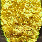 Хлопья Жёлтые перламутровые для дизайна ногтей, маникюра, бодиарта, макияжа...