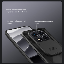 Чехол от Nillkin с сдвижной шторкой для камеры для Xiaomi Redmi Note 14 Pro+ Плюс 5G, серия CamShield Pro Case