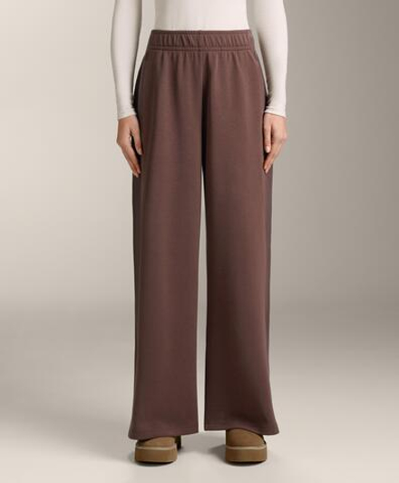 OYSHO Широкие брюки с начесом и модалом, коричневый