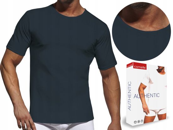 Футболка мужская с коротким рукавом и круглым вырезом Cornette Authentic 202 NEW, графитовая