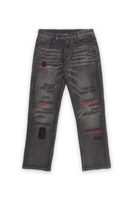 Джинсы ER "Distress" Straight Fit Jeans