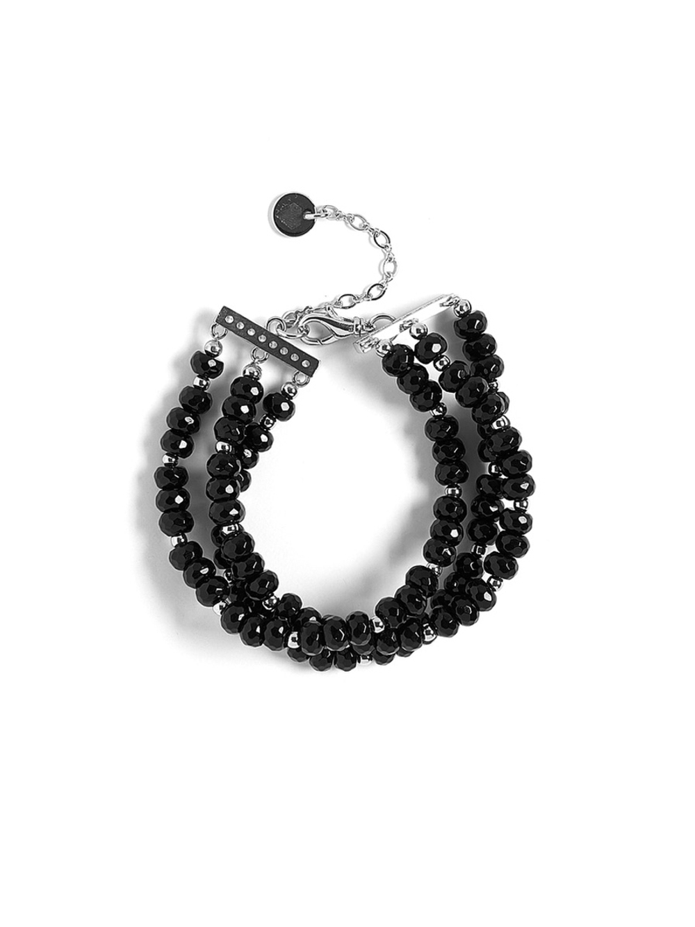 Браслет "Black night" из черного агата Silver