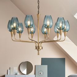 Подвесная Дизайнерская Люстра Viola 8 Синий By Imperiumloft