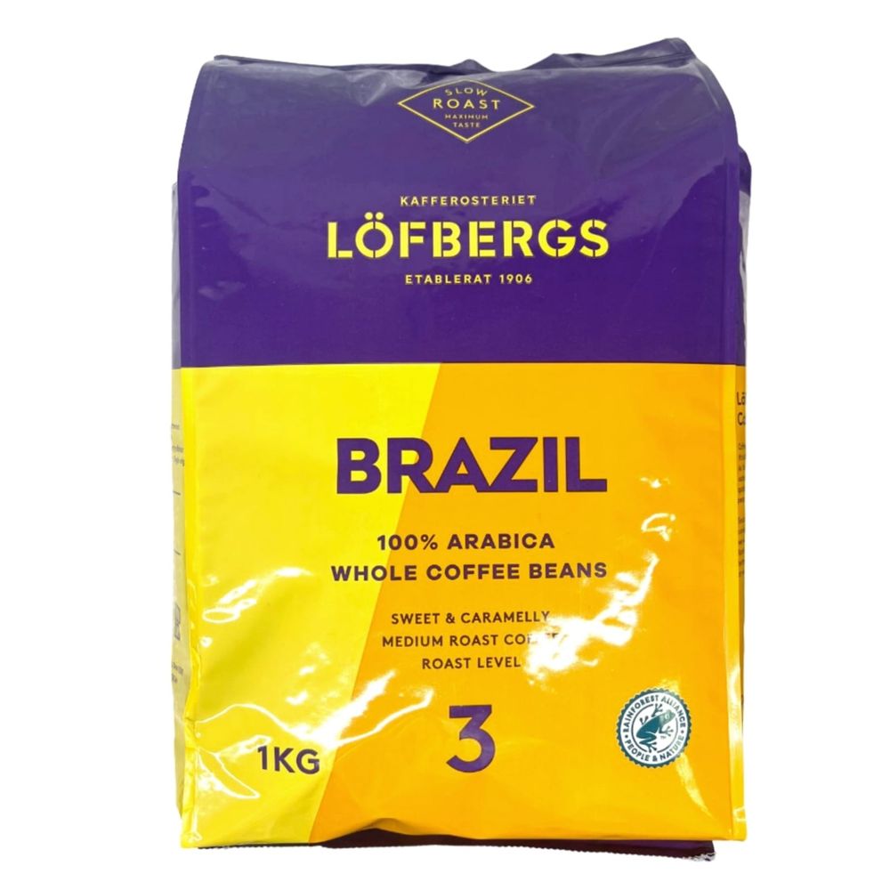 Кофе в зернах Lofbergs Brasil 1 кг, 2 шт