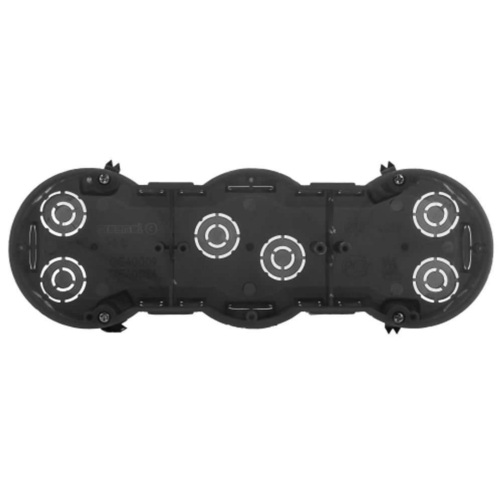 Коробка установочная ЭРА KUP-3-70-45 черная 3х местная 212х70х45мм для полых стен саморезы металлические лапки IP20