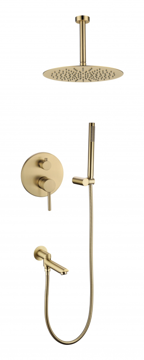 Душевая система скрытого монтажа Grocenberg GB5099MG-2 Матовое золото