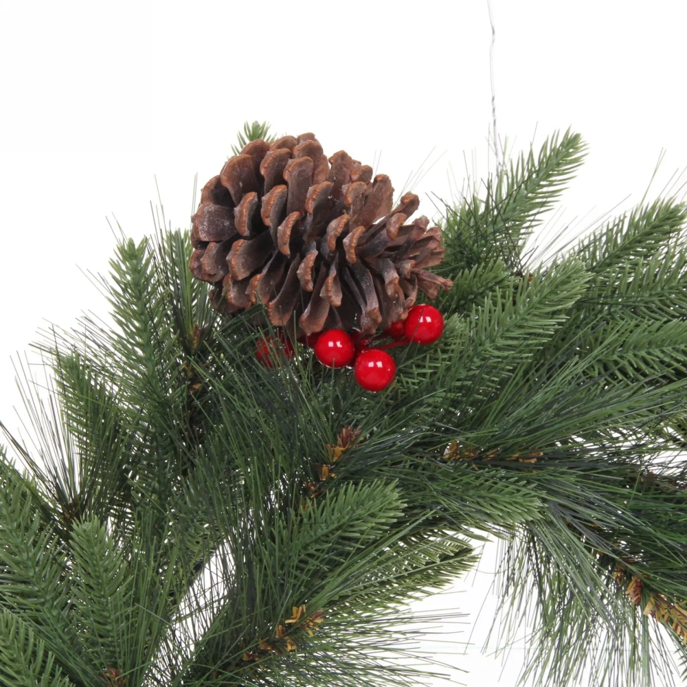 Венок хвойный новогодний «Сказочный этюд» 50 см, леска+резина, шишки, ягоды