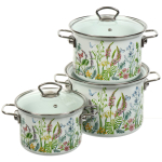 Набор эмалированной посуды 6 пр, кастрюли 2.4,3.4,5 л, Керчь, Муравушка-5-1-Элит