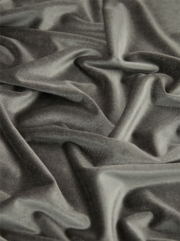 Бархат стрейч, 253 гр/м2, 98% п/э, 2% эластан, 150 см, серый
