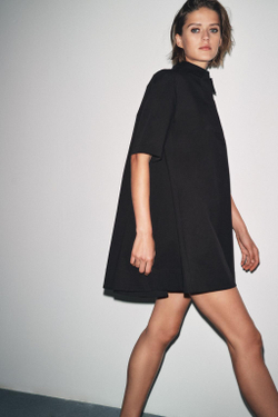 ZARA КОРОТКОЕ ПЛАТЬЕ ИЗ ПОПЛИНА — ZW COLLECTION, ЧЕРНЫЙ