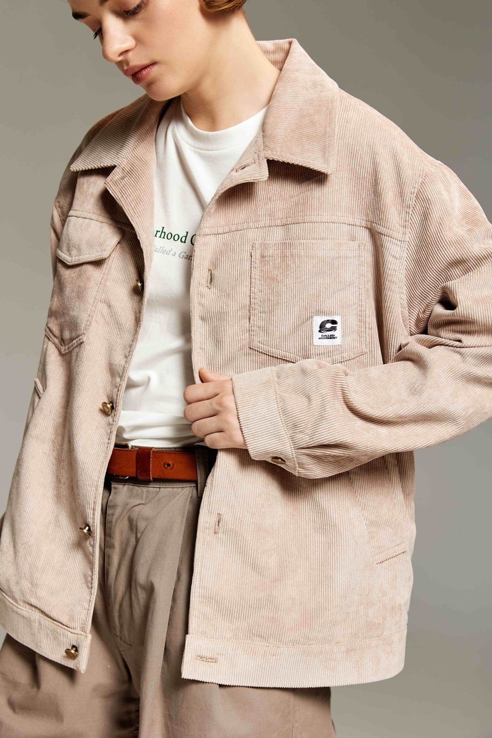 Куртка Called a Garment Corduroy work Светло-бежевая