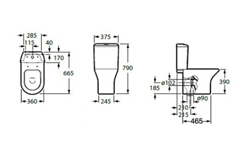 Унитаз компакт Roca Leon 342649000 без бачка и сиденья