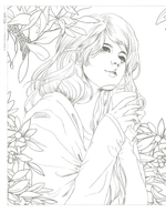 Poetry and girl. Coloring book