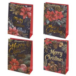 GAEM Пакет подарочный M (бумага 210г/м2, блок 12шт), L26 W12 H32 см, 4в.