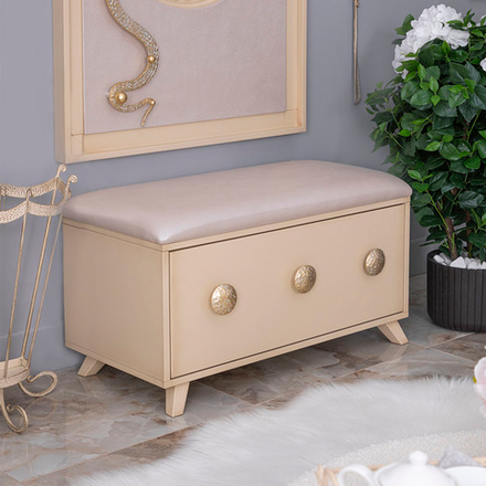 Банкетка Heri 1 Айвори Мраморное золото