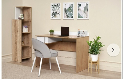 Стол письменный Джамп дуб вотан / белый глянец