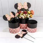 Коробка 19х19 см Набор 3 шт "С ушками" (Розовый)