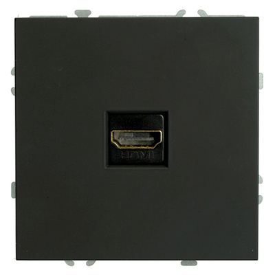 Розетка HDMI 2.0 Type A (механизм), серия Эмили, STEKKER, RST00-5118-05, черный уголь, soft touch 50171