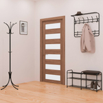 Подставка для обуви "Альфа 33" с сиденьем и ящиком, черная