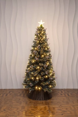 Оптоволоконная елка с LED лампочками Альпийская 210 см., леска+пвх, контроллер (Т2162-210)