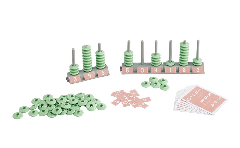 Счеты на стержнях (Эко-пластик). Набор с карточками