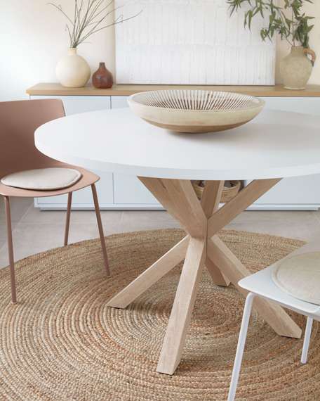 Стол Argo Ø120 см, столешница белый меламин, светлые ножки