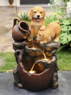 Waterfall Фонтан Щенки с подсветкой