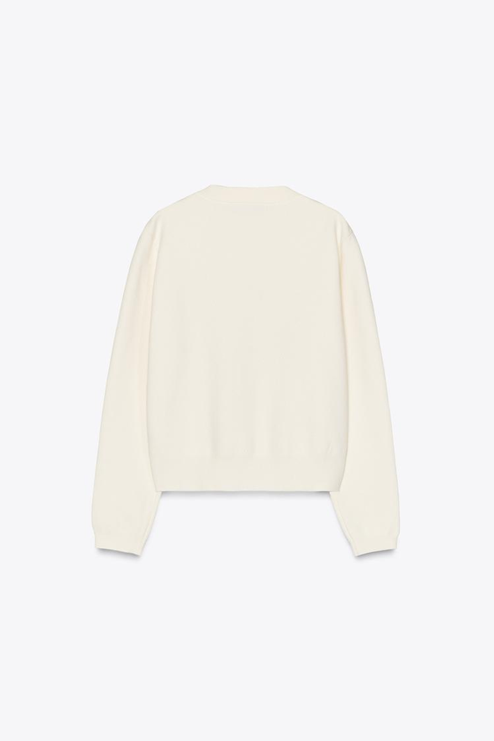 ZARA КАРДИГАН С ЗОЛОТИСТЫМИ ПУГОВИЦАМИ, ЭКРЮ