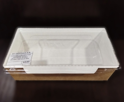 Салатник с прозрачной крышкой 800мл 207х126х55 КРАФТ (50/200) GEOBOX-800