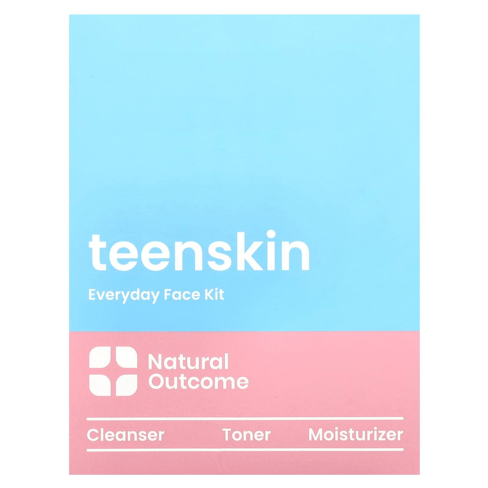 Natural Outcome, Teenskin, набор для повседневного ухода за лицом, набор из 3 предметов