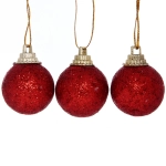 Новогодние шары 3 см (набор 9 шт) «Блестящее напыление», красный