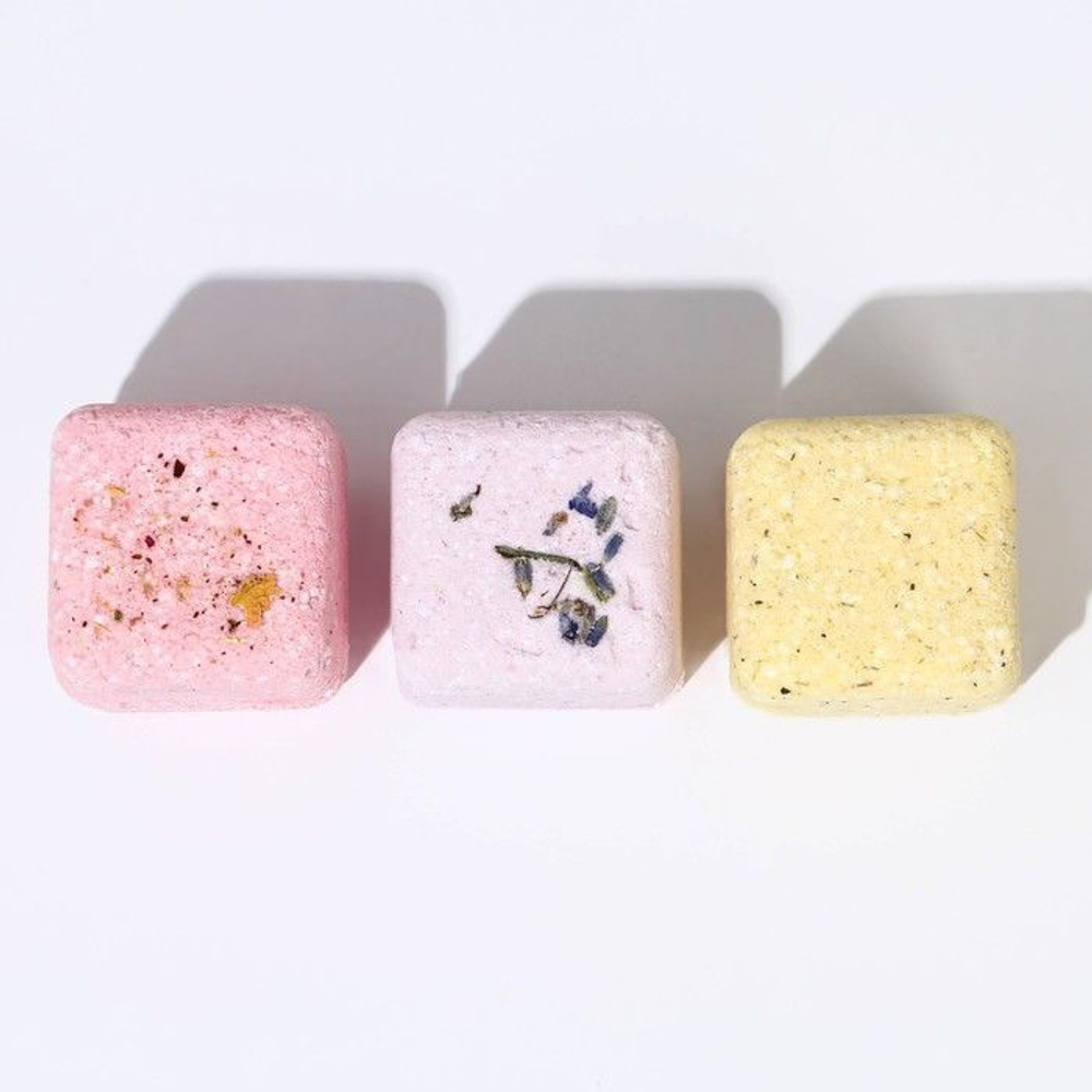 Набор из 3 бомбочек-кубиков для ванны «Цветочная коллекция»