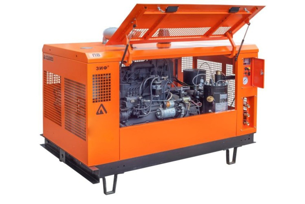 Компрессор винтовой передвижной дизельный ЗИФ ПВ-6,5/0,7 F на раме в кожухе ЗИФ-00036996