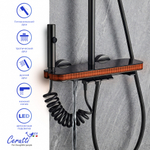 Душевая стойка Ceruttispa ЛОРЕТО (LORETO) цвет графит, с LED подсветкой