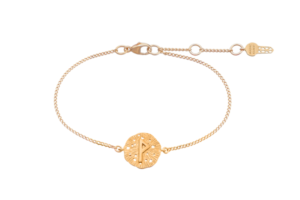 Браслет с руническим медальоном-амулетом Вуньо на цепочке, микс