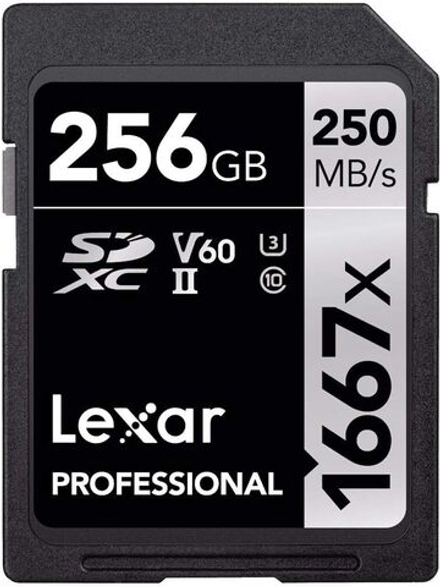 Карта памяти Lexar Professional 1667x Silver SDXC 256GB UHS-II U3 V60, R/W 250/120 МБ/с