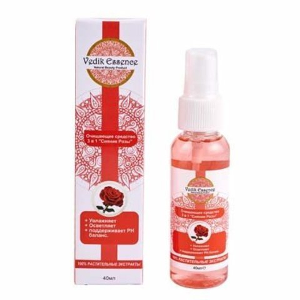 Средство очищающее Vedik Essence тоник Сияние розы, 3 в 1, 40 мл