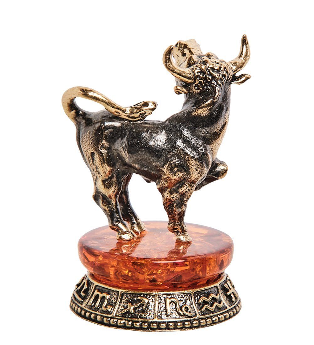 AM-2740 Фигурка «Знак зодиака-Телец» (латунь, янтарь)