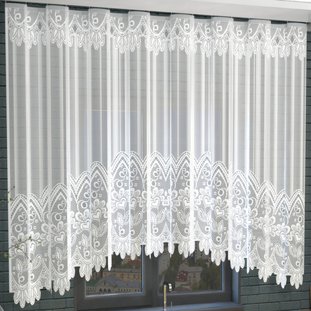 Занавеска "Л. А593Р", цвет белый, на шторной ленте, Беларусь.