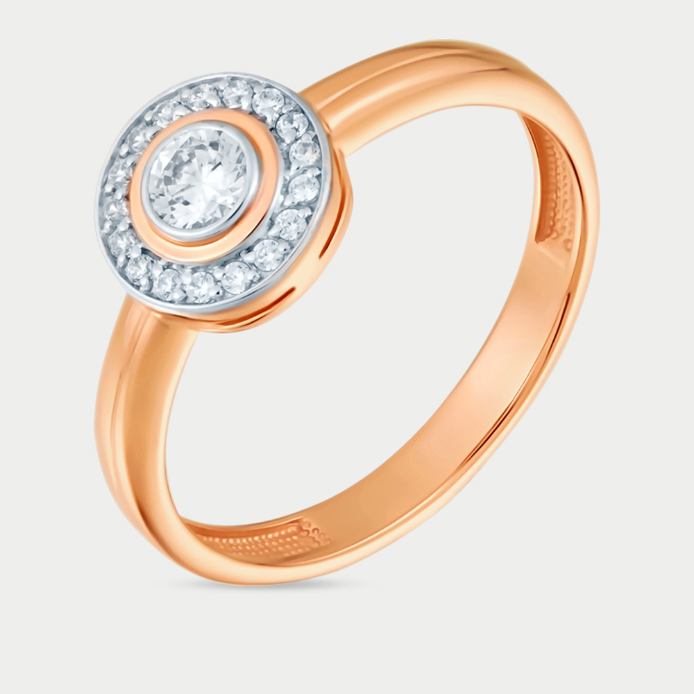Кольцо женское из розового золота 585 пробы с фианитами (арт. 002511-1102)