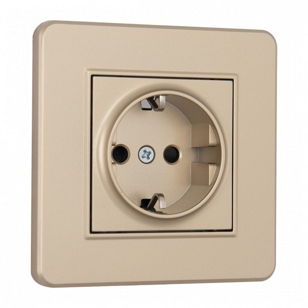 Розетка с заземлением и со шторкой Arte Milano SET16-1 SET16-1-40-1 shampan