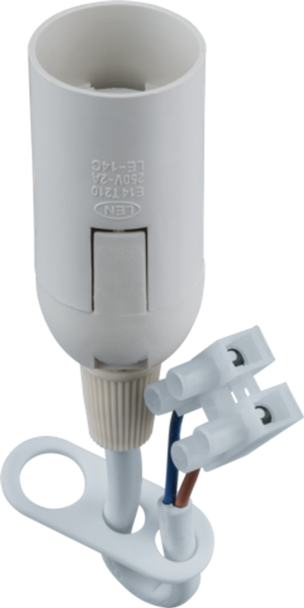 Патрон электрический Navigator 61 352 NLH-P-F-WH-E14-TB пластиковый белый с КЗВ