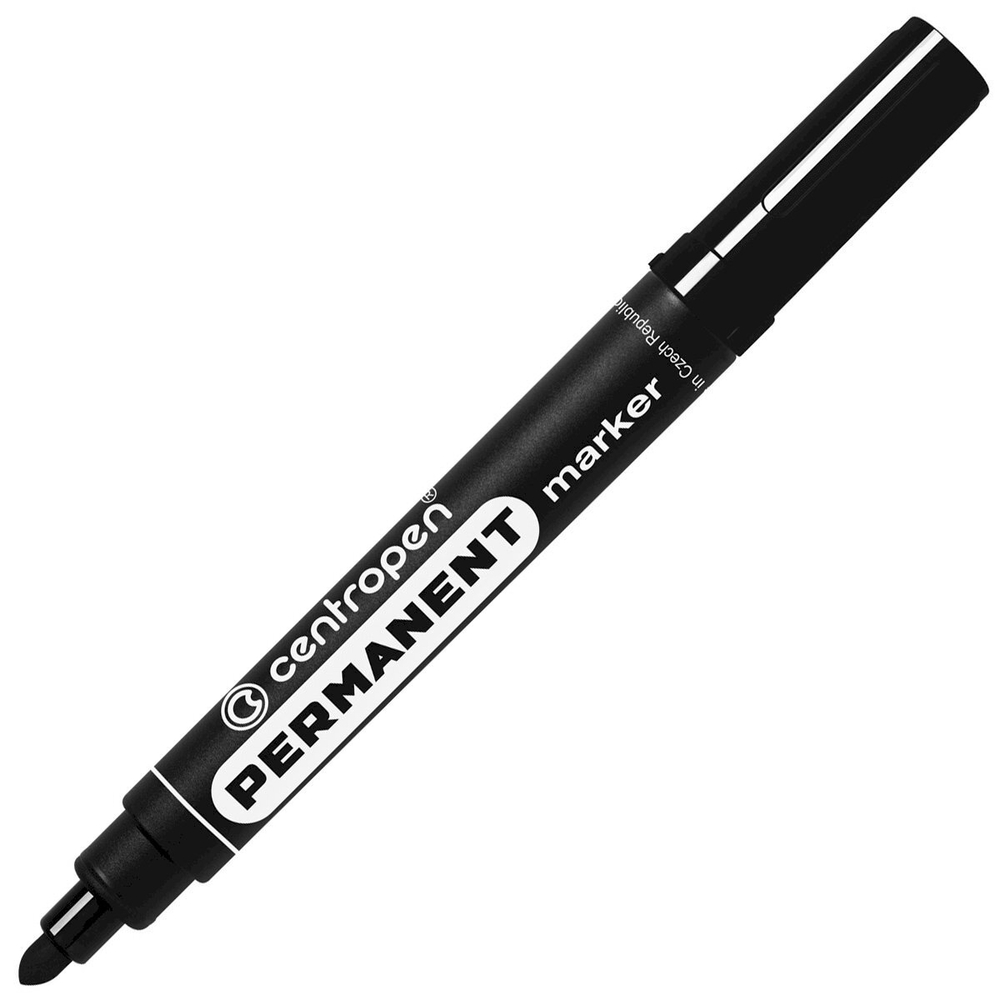 Маркер перманентный Centropen 8566, черный, пулевидный, 2,5 мм