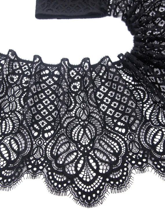 01-58 Кружево шантильи 25 см, черный 170